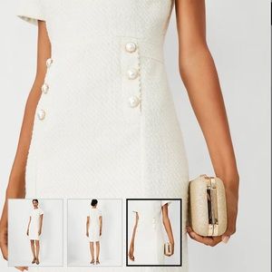 ISO Ann Taylor Pearlized Button Tweed Sheath dress
